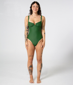 Noosa One Piece in Fern (green), front view on model
